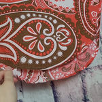 Talbots CUVED HEM FLOWY PAISLEY FLORAL ORANGE BROWN A LINE SKIRT 12 PETITE Photo 3