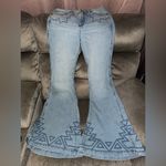 Wrangler Retro Embroidered High Rise Trumpet Flare Jeans Photo 1