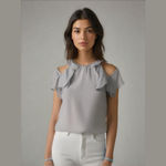 Belle & Sky Light Blue Blouse XS Photo 6