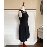 Eliza J  Black Sleeveless‎ Sheath Fit And Flare Pleated Cutout Mini Dress Photo 3