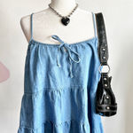 Old Navy  Denim Tiered Tank Top, Vintage Y2K 2000s‎ Indie Sleaze Retro XL Photo 0