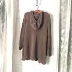 Athleta  Crochet Knit v-neck hoodie Sweater embroidered trim 100% cotton size M Photo 9