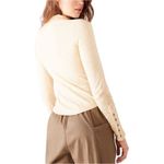 Free People  Hooked On You Wheat Mock Neck Embroidered Long Sleeve Top Size S NWT Photo 1