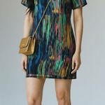 Nümph Henriette Multicolor Short Sleeve Abstract Dress Sz S Artistic Print Chic Black Photo 0