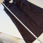 Magaschoni  Faux Suede chocolate brown vest,open front, pockets, oversized XS NWT Photo 5