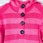 Avalanche  Women's Hoodie Pullover Striped Button Front Thumb Hole Pink‎ M Photo 13