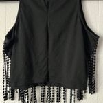 Forever 21 Top Womens XS Fringe Floral Goth Western Boho Coquette Festival Chic Black Photo 7