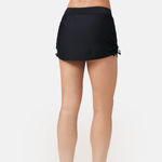 Free Country  Bikini Bottoms Skirt Ruched Black  Beach Size M 8/10 Elastic Waist  Photo 1