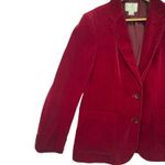 De Mura Red Velvet Classic Holiday Blazer Jacket Size 18 (Large) Single Breasted Photo 3