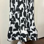 Milly  Melina Pleater Midi Dress Black & White High‎ Neck Structured Size 10 Photo 2