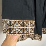 In Loom  Black V Neck Embroidered Long Sleeve Boho Comfy Tunic Dress Cotton Sz M Photo 12