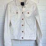 Cavalini Womens Medium White Denim Trucker Jean Jacket Streetwear Light Academia Photo 0