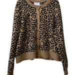 Old Navy  Soft Cropped Cheetah Print Button Up Cardigan Sweater Fall Size XL City Photo 0