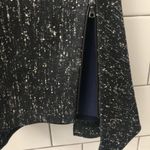 Adeam Dress 8 Fit & Flare Virgin Wool Paint Splatter Zipper Navy Blue Side Panel Photo 2