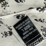 Wishful park  Button Front Skull and Crossbones Print Tie Waist Sheer Top Size L Photo 4