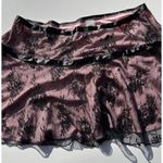 Vintage PIA Pleated Skirt Pink Black Embroidered Lace Hem Mini Made in USA Photo 13