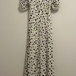 Reformation Lacey Midi Dress in White/Black Polka Dot size 2 Photo 6