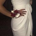 Guess White Formal Dress With Beaded Sleeves  Photo 0