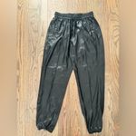 BLANK NYC  Women's Black Faux Leather Jogger Pants Drawstring Elastic Waist‎ Sz 26 Photo 7