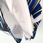 Blue Rain  Graphic Floral White Summer Lined Tank Small S Photo 3