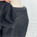 Vintage A.C. Sport Sparkly Sheer Boat Neck Top (EU 42) US Lg Black Photo 3