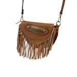 Fringed Tan Crossbody Bag Photo 1