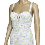 For Love & Lemons  Celia Floral Mini Dress, White/Yellow, XS Photo 5