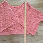 Free People  Cropped Knit Cardifan Sweater Wing Sleeve Coral Small‎ Spring Photo 5