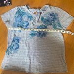 Lucky Brand  Blue Floral Tie Back T shirt Photo 9
