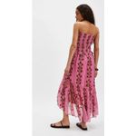 Free People  Alejandra Midi Dress in Hot Pink Combo Size Small Photo 3