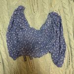 Breath of Youth Blue Floral Long Sleeve Bow Detail Top Photo 4