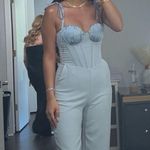 Miss circle baby blue jumpsuit for wedding Photo 3