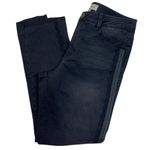 Democracy  Women's Jeans Sz‎ 6 Raw Hem Ankle Black Side Stripe Lace "Ab"solution Photo 0