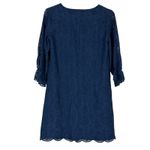 Madewell  Slowsong Dress Womens 0 Navy Blue Embroidered Lace Coastal Grandmother Photo 3