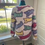 Disneyland Resort White Multi-Color Graphic Sherpa Pullover Sweater Photo 6