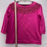 Roamans Womens Sweatshirt Size 1X Lace Detail French Terry Athleisure Oversized Pink Photo 11