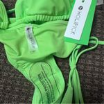 NWT Neon Green Triangle Tie Bikini Set Photo 4
