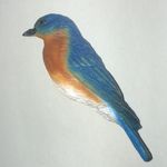 Vintage Blue and Brown Bird Brooch Pin Photo 1