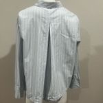 COS  blue striped collared button up shirt Photo 7