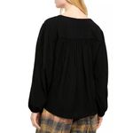 Free People  Black Faux-Wrap Top NEW XS Photo 4