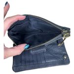 Fossil Navy Blue Pebbled Leather Bifold Zip Multi Pocket Wallet Photo 1