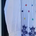 NWOT American Sweatshirt Womens tunic blouse, White, embroiderd eyelets Size S White Photo 4