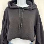 TNA Aritzia Airyaf Women Fleece Crop Hoodie Black Size 2 XS Boxy Sweatshirt Photo 3