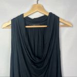 BCBGMAXAZRIA  Black Cowl Neck Cold Shoulder Stretch Long Sleeve Blouse S Photo 2