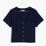 Madewell ✨ Linden Scoop Sweater Dark Baltic Sz Medium Tee✨ Photo 3