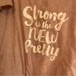 Charlie Paige  Pale Pink Strong‎ Is The New Pretty Cold Shoulder Tee Size L/XL Photo 2