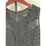 ANGL Black Lace Peekaboo Eyelet Sleeveless A-Line Mini Club Party Dress Size S Photo 2