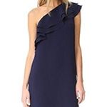 Shoshanna  | Navy Blue One-Shoulder Ruffle Cocktail Dress Sz 4 Photo 0