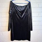Material Girl Black Velvet Dress with Silver Dots Photo 2