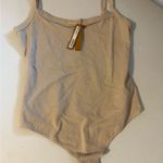 SKIMS NWT  Cotton Jersey Scoop Neck Bodysuit Stone Large BD-THG-5515W Photo 2